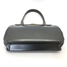 Load image into Gallery viewer, Vintage 50s/60s In Pearlised Grey Leather/Black Patent Leather Bag By Lederer For Russell & Bromley-Vintage Handbag, Kelly Bag-Brand Spanking Vintage
