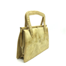 Load image into Gallery viewer, Vintage 50s/60s Yellow Mottled Leather Classic Ladylike Bag From Meadows Of Regent Street-Vintage Handbag, Kelly Bag-Brand Spanking Vintage