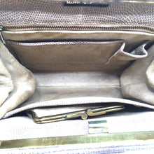 Load image into Gallery viewer, Vintage 50s Caramel Lizard Skin Mappin & Webb Handbag w/ Lift Up Clasp And Matching Coin Purse-Vintage Handbag, Exotic Skins-Brand Spanking Vintage