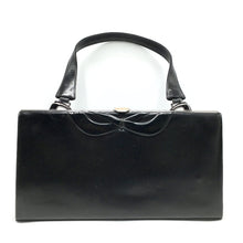 Load image into Gallery viewer, Vintage 50s Exquisite Large Black Leather Waldybag Classic Ladylike Bag With Silver Tone Frame And Copper Clasp-Vintage Handbag, Large Handbag-Brand Spanking Vintage