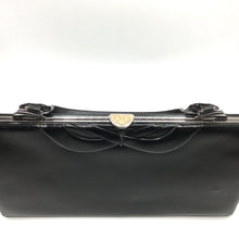Load image into Gallery viewer, Vintage 50s Exquisite Large Black Leather Waldybag Classic Ladylike Bag With Silver Tone Frame And Copper Clasp-Vintage Handbag, Large Handbag-Brand Spanking Vintage
