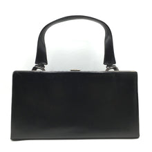 Load image into Gallery viewer, Vintage 50s Exquisite Large Black Leather Waldybag Classic Ladylike Bag With Silver Tone Frame And Copper Clasp-Vintage Handbag, Large Handbag-Brand Spanking Vintage