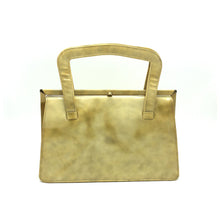Load image into Gallery viewer, Vintage 50s/60s Yellow Mottled Leather Classic Ladylike Bag From Meadows Of Regent Street-Vintage Handbag, Kelly Bag-Brand Spanking Vintage