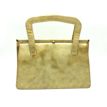 Load image into Gallery viewer, Vintage 50s/60s Yellow Mottled Leather Classic Ladylike Bag From Meadows Of Regent Street-Vintage Handbag, Kelly Bag-Brand Spanking Vintage