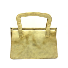 Load image into Gallery viewer, Vintage 50s/60s Yellow Mottled Leather Classic Ladylike Bag From Meadows Of Regent Street-Vintage Handbag, Kelly Bag-Brand Spanking Vintage
