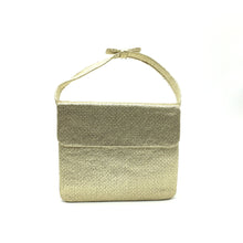 Load image into Gallery viewer, Vintage 60s Dainty Gold Lamé Handbag w/ Bow Detail To Handle-Vintage Handbag, Evening Bag-Brand Spanking Vintage