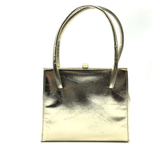 Load image into Gallery viewer, Vintage 60s/70s Gold Faux Leather Twin Handle Evening Bag, Occasion Bag-Vintage Handbag, Evening Bag-Brand Spanking Vintage