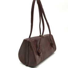 Load image into Gallery viewer, Vintage 30s/40s Cute Dark Rust Red Lizard Skin Handbag w/ Matching Coin Purse On Chain By Tarkor-Vintage Handbag, Exotic Skins-Brand Spanking Vintage