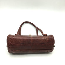 Load image into Gallery viewer, Vintage 30s/40s Cute Dark Rust Red Lizard Skin Handbag w/ Matching Coin Purse On Chain By Tarkor-Vintage Handbag, Exotic Skins-Brand Spanking Vintage