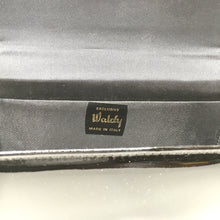 Load image into Gallery viewer, Vintage Waldybag Black Patent Leather Day/Evening/Occasion Bag w/ Gilt And Diamante Buckle Motif And Gilt Chain-Vintage Handbag, Evening Bag-Brand Spanking Vintage