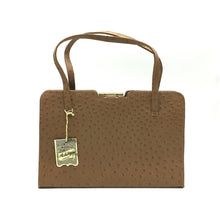 Load image into Gallery viewer, Vintage Ackery Of London Large Faux Ostrich Leather Classic Ladylike Bag Unused and Mint Condition-Vintage Handbag, Exotic Skins-Brand Spanking Vintage