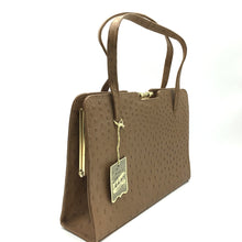 Load image into Gallery viewer, Vintage Ackery Of London Large Faux Ostrich Leather Classic Ladylike Bag Unused and Mint Condition-Vintage Handbag, Exotic Skins-Brand Spanking Vintage