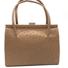 Load image into Gallery viewer, Vintage 50s Ostrich Design Leather Handbag By Waldybag-Vintage Handbag, Exotic Skins-Brand Spanking Vintage