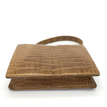 Load image into Gallery viewer, Vintage Handbag In Caramel Crocodile Skin w/ Cream Leather Lining By Riviera Made In England-Vintage Handbag, Exotic Skins-Brand Spanking Vintage