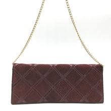 Load image into Gallery viewer, Vintage 70s Suede And Snakeskin Clutch Bag w/ Gilt Chain In Burgundy-Vintage Handbag, Clutch Bag-Brand Spanking Vintage