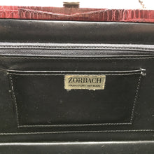 Load image into Gallery viewer, Vintage Claret Crocodile Skin Dainty Handbag w/ Silver Chain Strap By Zorbach Made In Germany-Vintage Handbag, Exotic Skins-Brand Spanking Vintage