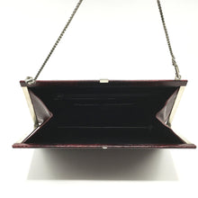Load image into Gallery viewer, Vintage Claret Crocodile Skin Dainty Handbag w/ Silver Chain Strap By Zorbach Made In Germany-Vintage Handbag, Exotic Skins-Brand Spanking Vintage