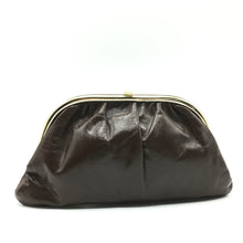 Load image into Gallery viewer, Vintage 70s Shiny Brown Leather Clutch Bag By Harmony-Vintage Handbag, Clutch Bag-Brand Spanking Vintage