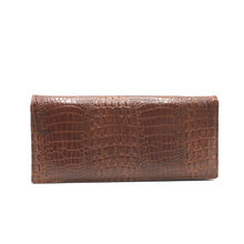 Load image into Gallery viewer, Vintage 70s Leather Faux Crocodile Clutch Bag By Pierre Cardin In Mid Tan-Vintage Handbag, Clutch Bag-Brand Spanking Vintage
