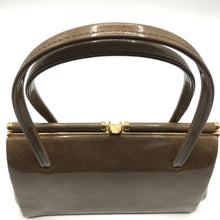 Load image into Gallery viewer, Vintage 60s Taupe Patent Leather Bag w/ Suede Lining-Vintage Handbag, Kelly Bag-Brand Spanking Vintage