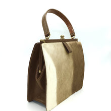 Load image into Gallery viewer, Vintage 50s Antelope Skin And Tan Leather Handbag By Umtali Leather-Vintage Handbag, Exotic Skins-Brand Spanking Vintage