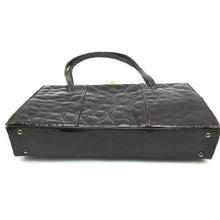 Load image into Gallery viewer, Vintage 50s Crocodile Twin Handled Classic Ladylike Bag w/ Suede Lining-Vintage Handbag, Exotic Skins-Brand Spanking Vintage