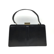 Load image into Gallery viewer, Vintage Mappin And Webb Black Lizard Skin Single Top Handle Bag-Vintage Handbag, Exotic Skins-Brand Spanking Vintage