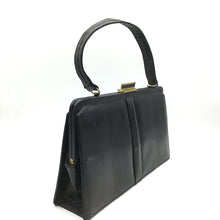 Load image into Gallery viewer, Vintage Mappin And Webb Black Lizard Skin Single Top Handle Bag-Vintage Handbag, Exotic Skins-Brand Spanking Vintage