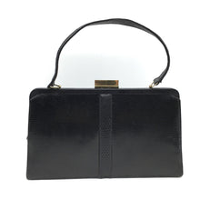 Load image into Gallery viewer, Vintage Mappin And Webb Black Lizard Skin Single Top Handle Bag-Vintage Handbag, Exotic Skins-Brand Spanking Vintage