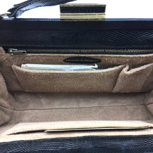 Load image into Gallery viewer, Vintage Mappin And Webb Black Lizard Skin Single Top Handle Bag-Vintage Handbag, Exotic Skins-Brand Spanking Vintage