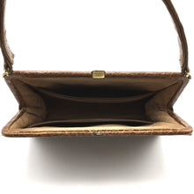 Load image into Gallery viewer, Vintage Handbag 50s In Caramel Crocodile Skin Classic Ladylike Bag w/ Suede Lining-Vintage Handbag, Exotic Skins-Brand Spanking Vintage