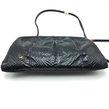 Load image into Gallery viewer, Vintage 70s French Navy Snakeskin And Leather Clutch/Shoulder Bag By Jane Shilton-Vintage Handbag, Exotic Skins-Brand Spanking Vintage