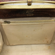 Load image into Gallery viewer, Vintage 60s/70s Bronze Holmes Of Norwich Faux Snakeskin Patent Leather Bag-Vintage Handbag, Kelly Bag-Brand Spanking Vintage