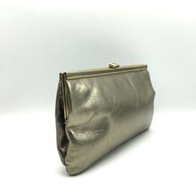 Load image into Gallery viewer, Vintage 80s Gold/Bronze Leather Clutch Bag By Jane Shilton-Vintage Handbag, Clutch Bag-Brand Spanking Vintage