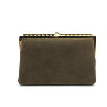 Load image into Gallery viewer, Vintage 50s Dainty Suede Evening/Occasion Bag in Taupe w/ Fitted Purse-Vintage Handbag, Evening Bag-Brand Spanking Vintage