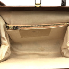 Load image into Gallery viewer, Vintage Dainty handbag In Glossy Toffee Patent Leather w/ Faux Snake Front Panel-Vintage Handbag, Kelly Bag-Brand Spanking Vintage