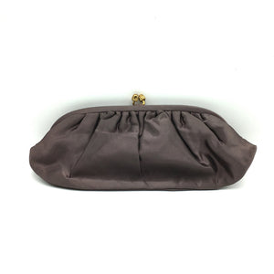 Vintage 50s Fabulous Silk Satin Clutch Bag Evening or Occasion Bag In Dark Plum/Grape By Waldybag-Vintage Handbag, Evening Bag-Brand Spanking Vintage