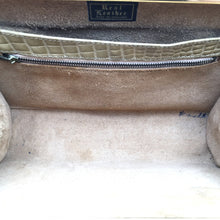 Load image into Gallery viewer, Vintage 60s Leather Classic Ladylike Bag In Beige Faux Crocodile Pattern-Vintage Handbag, Kelly Bag-Brand Spanking Vintage