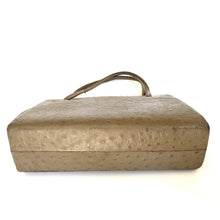 Load image into Gallery viewer, Vintage 50s/60s Leather Handbag, Vintage Purse, Dainty Gilt Clasp, Calf Leather in Faux Ostrich, Deep Caramel by Middx Made in England-Vintage Handbag, Kelly Bag-Brand Spanking Vintage