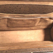 Load image into Gallery viewer, Vintage leather bag, elegant large handbag in faux ostrich, in tobacco brown leather by Waldybag, excellent condition, perfect gift-Vintage Handbag, Kelly Bag-Brand Spanking Vintage