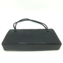 Load image into Gallery viewer, Vintage 50s Wide Slim BlackWaldybag in Lizard Skin Made in England-Vintage Handbag, Exotic Skins-Brand Spanking Vintage