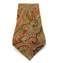 Load image into Gallery viewer, Vintage 80s Silk Tie by Gianfranco Ferre in Classic Paisley Design in Reds, Gold and Black Made in Italy-Accessories, For Him-Brand Spanking Vintage