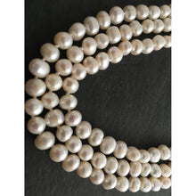 Load image into Gallery viewer, Triple Strand Of Genuine Cultured 6-7mm Pearls 16&quot;/17&quot;/18&quot; Approx Length w/ Silver Metal Clasp-Accessories, For Her-Brand Spanking Vintage

