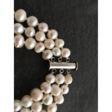Load image into Gallery viewer, Triple Strand Of Genuine Cultured 6-7mm Pearls 16&quot;/17&quot;/18&quot; Approx Length w/ Silver Metal Clasp-Accessories, For Her-Brand Spanking Vintage
