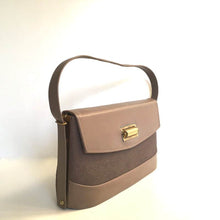 Load image into Gallery viewer, Vintage 1940s/1950s Handbag In Faux Leather, Vegan, Attached Coin Purse, Original Mirror And Gilt Clasp In Taupe In Excellent Condition-Vintage Handbag, Kelly Bag-Brand Spanking Vintage