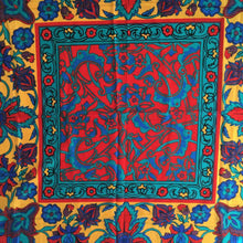 Load image into Gallery viewer, Vintage 1980s Liberty Of London Large Varuna Wool Scarf, Shawl, Wrap By Liberty Vibrant Blue, Yellow And Red, Stunning Art Nouveau Design-Scarves-Brand Spanking Vintage