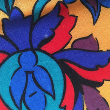 Load image into Gallery viewer, Vintage 1980s Liberty Of London Large Varuna Wool Scarf, Shawl, Wrap By Liberty Vibrant Blue, Yellow And Red, Stunning Art Nouveau Design-Scarves-Brand Spanking Vintage