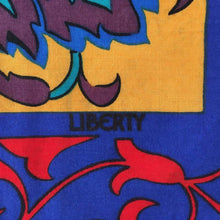 Load image into Gallery viewer, Vintage 1980s Liberty Of London Large Varuna Wool Scarf, Shawl, Wrap By Liberty Vibrant Blue, Yellow And Red, Stunning Art Nouveau Design-Scarves-Brand Spanking Vintage
