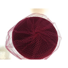 Load image into Gallery viewer, Vintage 50s Burgundy Velvet Pill Box Hat w/ Veil From C&A-Accessories, For Her-Brand Spanking Vintage