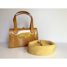 Load image into Gallery viewer, Vintage 50s Elegant Mustard/Yellow Pillbox Hat w/ Net And Bow To The Top-Accessories, For Her-Brand Spanking Vintage